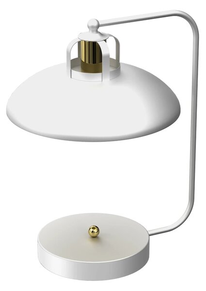 Stolní lampa Felix, 1x zlaté/bílé kovové stínítko, w/g