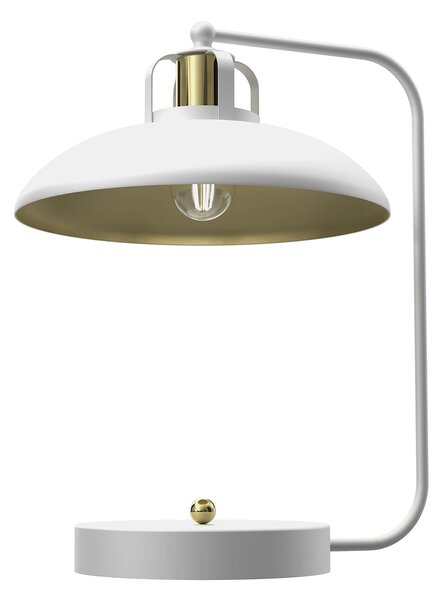 Stolní lampa Felix, 1x zlaté/bílé kovové stínítko, w/g