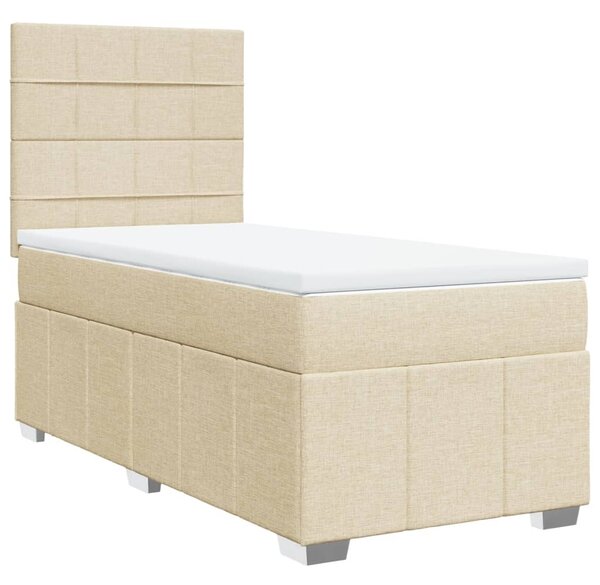 Box spring postel s matrací krémová 80 x 200 cm textil 3293800