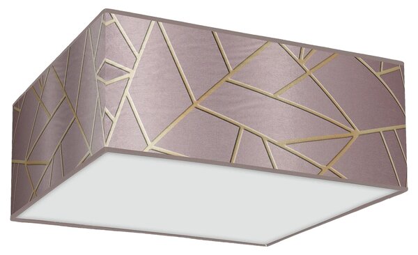 Stropní svítidlo Ziggy Square, 1x růžové/zlaté textilní stínítko, (bílé plexisklo), (50 cm)