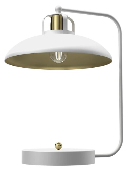 Stolní lampa Felix, 1x zlaté/bílé kovové stínítko, w/g
