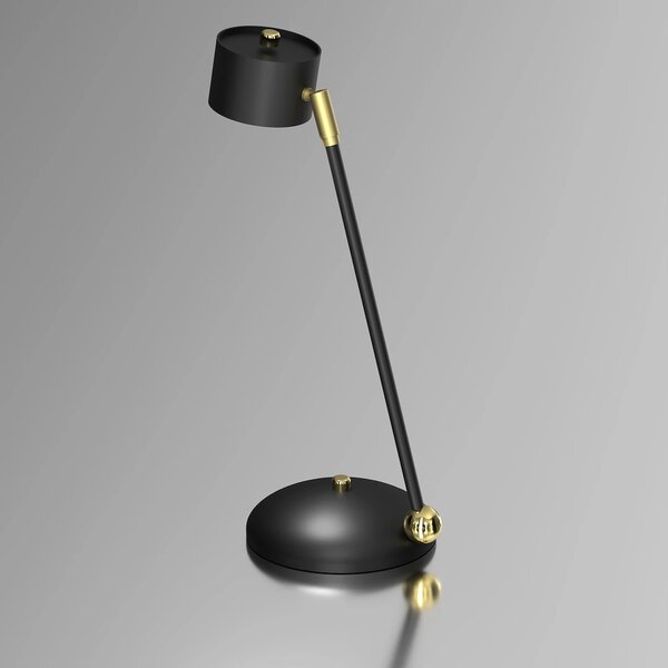 Stolní lampa Arena, 1x černé kovové stínítko, b/g