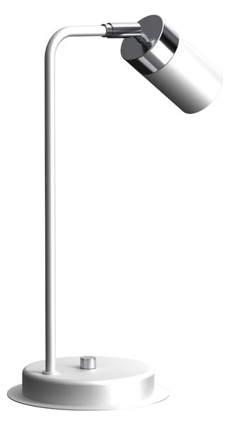 Stolní lampa Joker, 1x chromové/bílé kovové stínítko, w