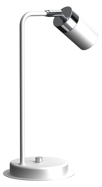 Stolní lampa Joker, 1x chromové/bílé kovové stínítko, w