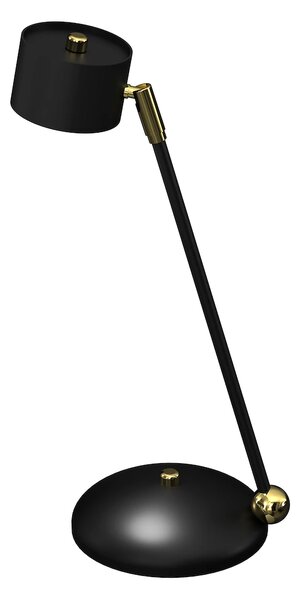Stolní lampa Arena, 1x černé kovové stínítko, b/g