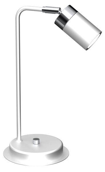 Stolní lampa Joker, 1x chromové/bílé kovové stínítko, w