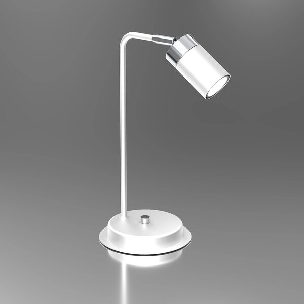 Stolní lampa Joker, 1x chromové/bílé kovové stínítko, w