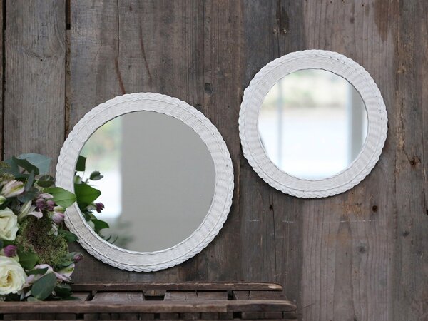 Krémové antik nástěnné zrcadlo Braide - 29*1,5 cm - Chic Antique
