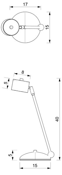 Stolní lampa Arena, 1x černé kovové stínítko, b/g