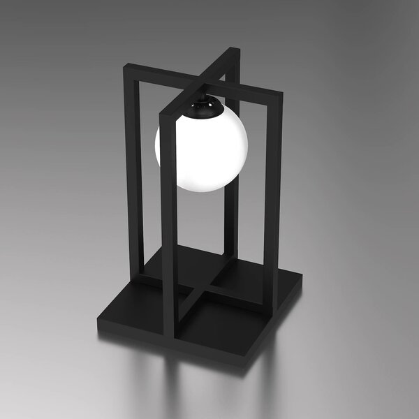 Stolní lampa Diego, 1x bílé skleněné stínítko, b