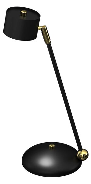 Stolní lampa Arena, 1x černé kovové stínítko, b/g
