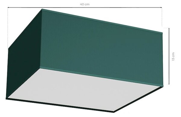 Stropní svítidlo Verde Square, 1x zelené textilní stínítko, (bílé plexisklo), (40 cm)