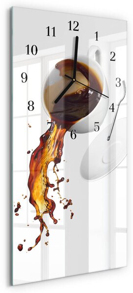 Skleněné hodiny vertikální Káva zsppc-30x60-00179447
