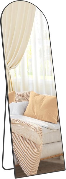 SONGMICS Stojací zrcadlo zaoblené 160 x 50 cm černá