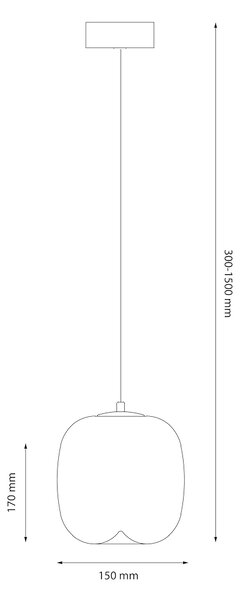Závěsné svítidlo Vaso, 1x bílé skleněné stínítko, (fi 15cm), w