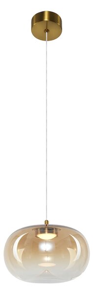 Závěsné svítidlo Vaso, 1x jantarové skleněné stínítko, (fi 18cm), g