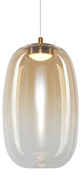 Závěsné svítidlo Vaso, 1x jantarové skleněné stínítko, (fi 13cm), g