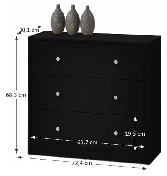 Komoda Arte 3S černá