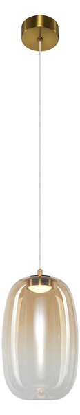 Závěsné svítidlo Vaso, 1x jantarové skleněné stínítko, (fi 13cm), g