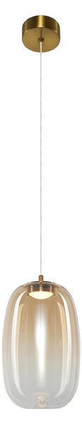 Závěsné svítidlo Vaso, 1x jantarové skleněné stínítko, (fi 13cm), g