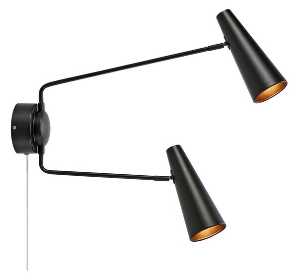 Markslöjd 108690 - Nástěnná lampa PEAK 2xE14/40W/230V černá