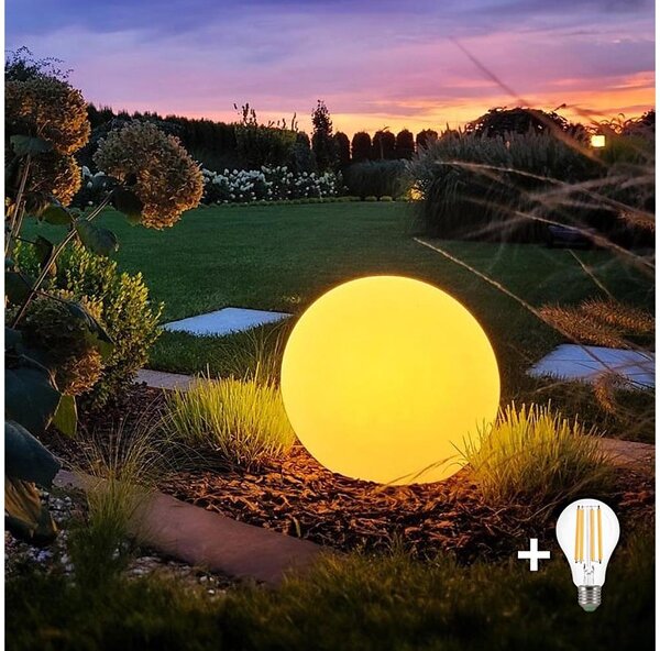 LED Venkovní lampa GLOBO 1xE27/9W/230V pr. 30 cm IP44