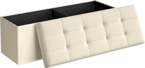 SONGMICS Taburet s úložným prostorem 110 x 38 x 38 cm béžová