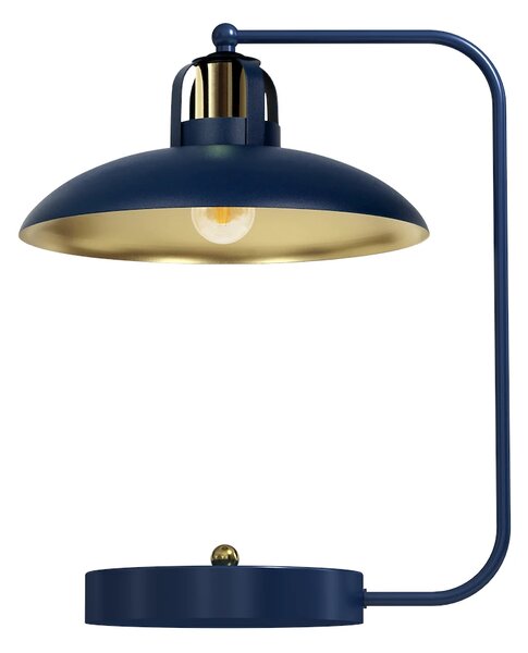 Stolní lampa Felix, 1x zlaté/tmavě modré kovové stínítko, db/g