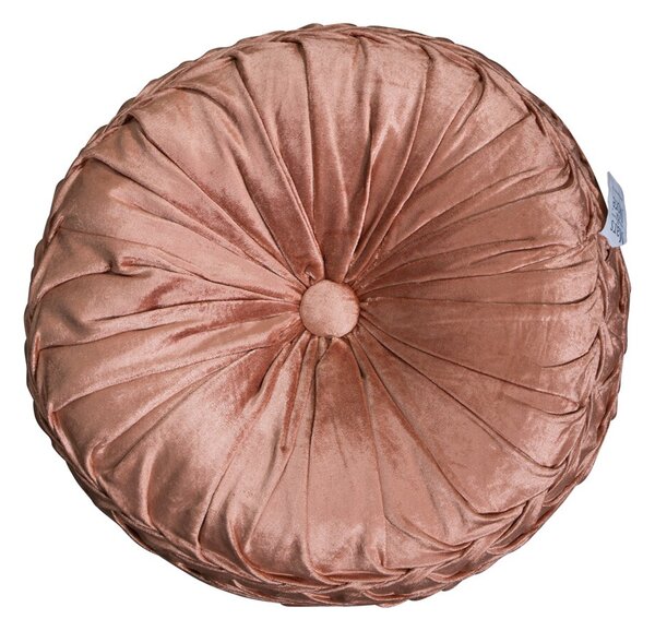 Růžový kulatý sametový polštář Rosa - Ø 40cm - Mars & More