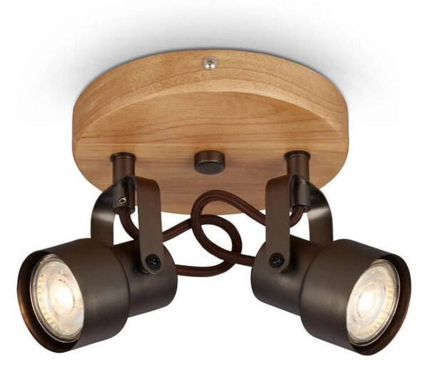 Briloner 2872-025R - LED Bodové svítidlo SPOTLIGHT 2xGU10/5W/230V hnědá