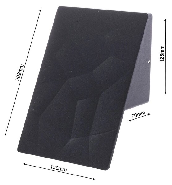 Exteriérové ​​nástěnné LED svítidlo Cracks, 1x LED 10w, tmavě šedá