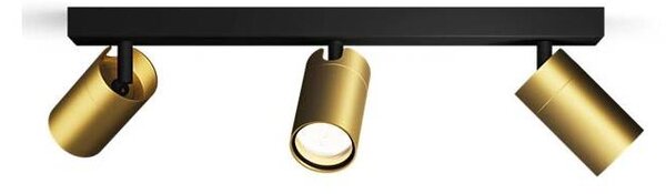 Philips - Koupelnové bodové svítidlo IDRIS 3xGU10/5W/230V IP44 černá/zlatá