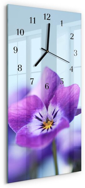 Skleněné hodiny vertikální Květ zsppc-30x60-00173723