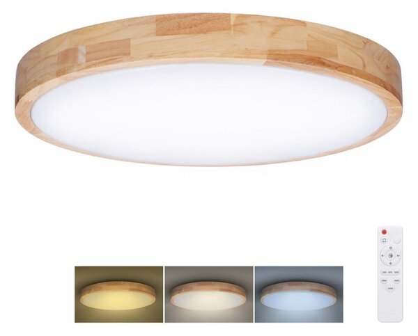 Solight WO8009- LED Stm. svítidlo SOLID OAK LED/48W/230V 3000-6500K pr. 39 cm+DO