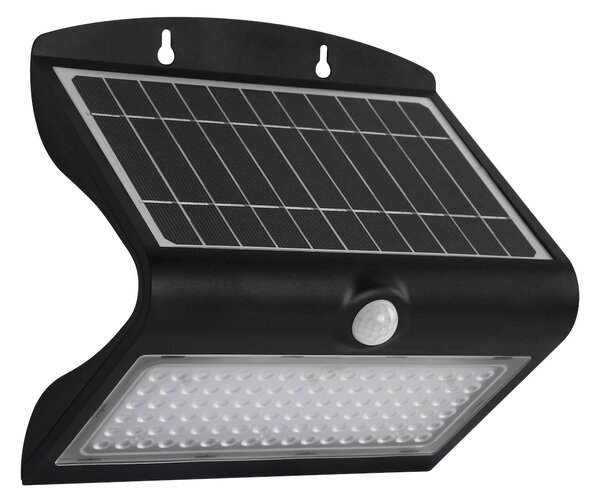 Exteriérové ​​solární nástěnné LED svítidlo Butterfly, 1x LED 6,8w, černá, pohybový senzor