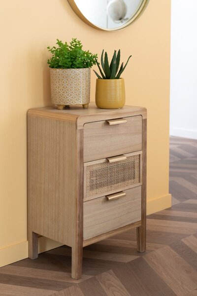 Okrový keramický obal na květináč na nožičkách Flower ochre - Ø16*16cm - J-Line by Jolipa