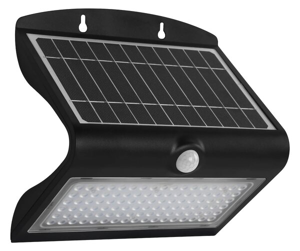 Exteriérové ​​solární nástěnné LED svítidlo Butterfly, 1x LED 6,8w, černá, pohybový senzor