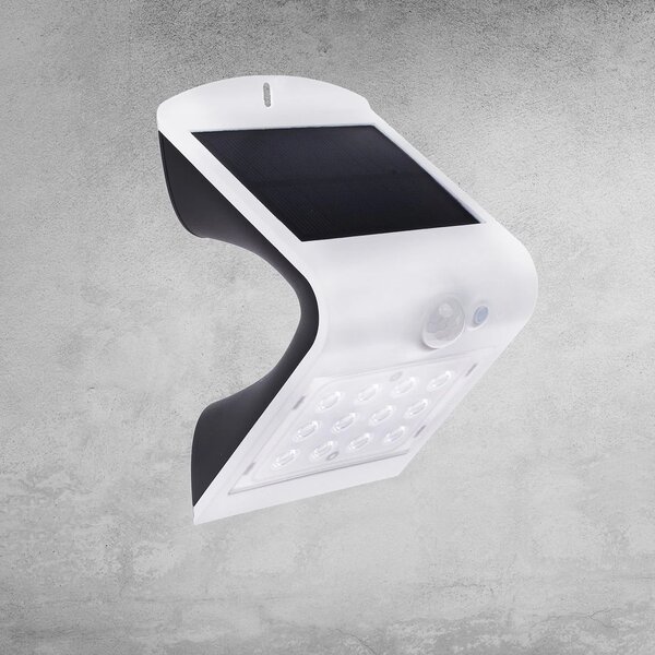Exteriérové ​​solární nástěnné LED svítidlo Butterfly, 1x LED 1,5w, bílá, pohybový senzor