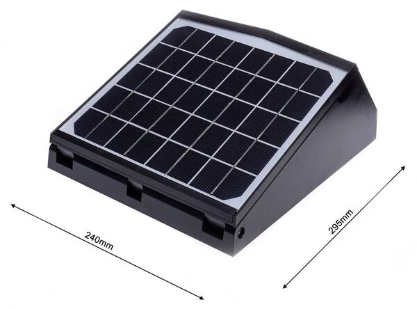 Exteriérové ​​solární nástěnné LED svítidlo Solar, 1x LED 15w, černá, pohybový senzor, ovladač