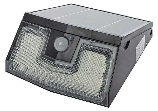 Exteriérové ​​solární nástěnné LED svítidlo Solar, 1x LED 7w, černá, pohybový senzor