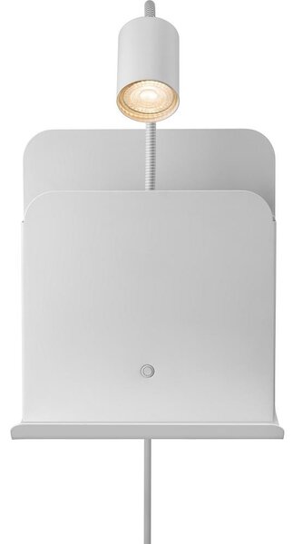 Nordlux - Nástěnné svítidlo s poličkou a USB ROOMI 1xGU10/8W/230V bílá