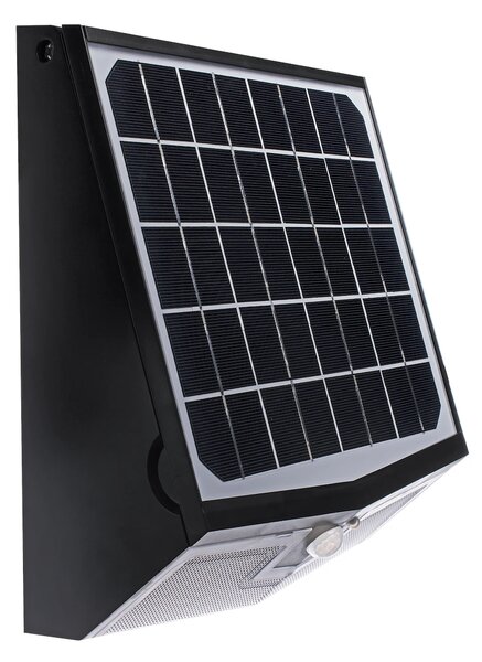 Exteriérové ​​solární nástěnné LED svítidlo Solar, 1x LED 15w, černá, pohybový senzor, ovladač