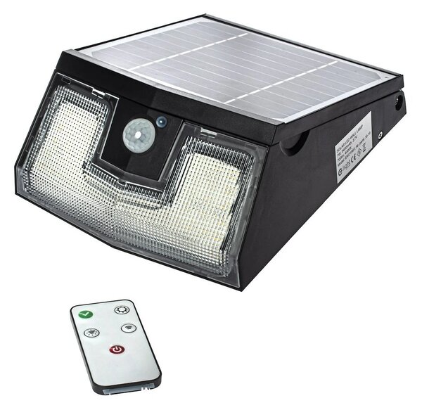 Exteriérové ​​solární nástěnné LED svítidlo Solar, 1x LED 7w, černá, pohybový senzor