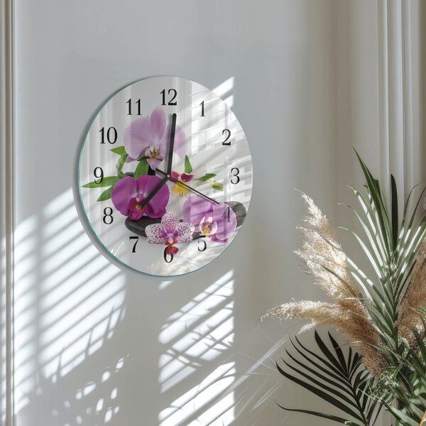Skleněné nástěnné hodiny Orchidej zsoc-fi30-00178235