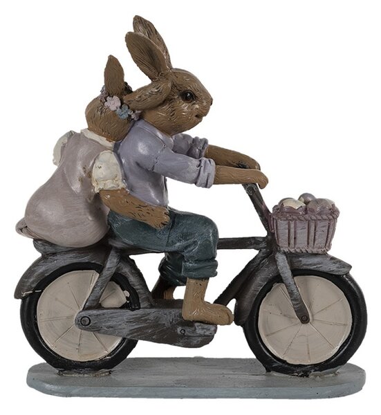 Dekorace zamilovaní králíci na kole - 14*5*15 cm - Clayre & Eef