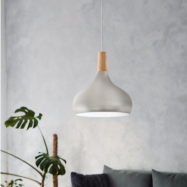Eglo 901181-Lustr na lanku SABINAR 1xE27/60W/230V pr.28cm stříbrná