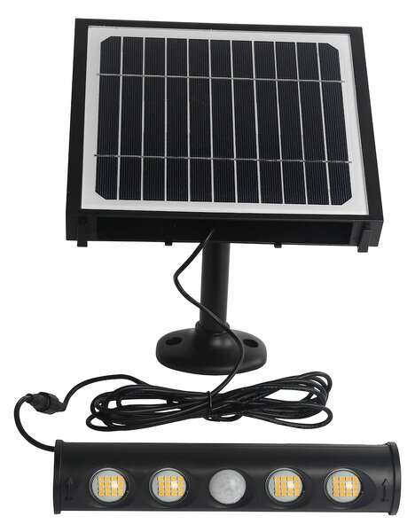 Exteriérové ​​solární LED svítidlo Talent, 4x LED 8w, černá, pohybový senzor