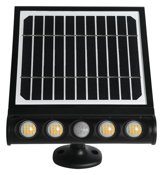 Exteriérové ​​solární LED svítidlo Talent, 4x LED 8w, černá, pohybový senzor