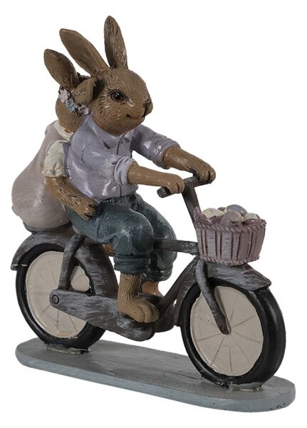Dekorace zamilovaní králíci na kole - 14*5*15 cm - Clayre & Eef