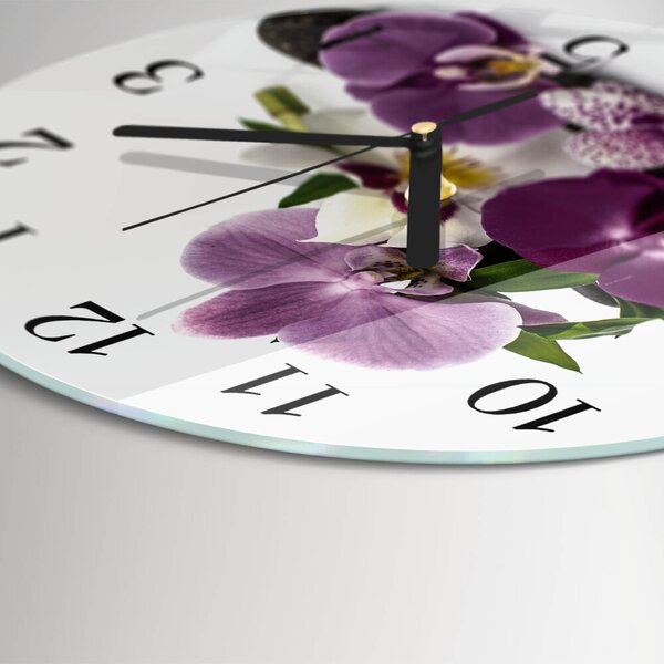 Skleněné nástěnné hodiny Orchidej zsoc-fi30-00178235